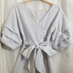 Love J Brand White pinstriped Calf length Romper